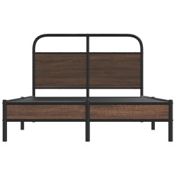 Cadre de lit sans matelas 135x190 cm chêne marron 