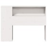 Tête de lit avec rangement blanc 90 cm bois massif de pin 