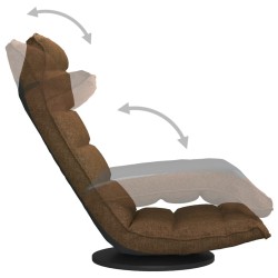 Chaise de sol pivotante Marron Tissu 