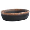 Vasque à poser noir et orange ovale 47x33x13 cm céramique 