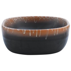 Vasque à poser noir et orange ovale 47x33x13 cm céramique 
