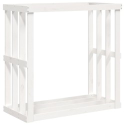 Porte-bûches d’extérieur Blanc 108x52x106 cm Bois massif de pin 