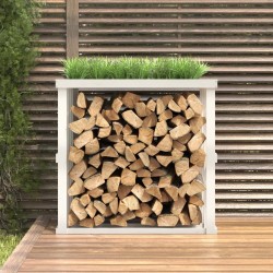 Porte-bûches d’extérieur Blanc 108x52x106 cm Bois massif de pin 