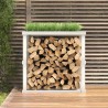 Porte-bûches d’extérieur Blanc 108x52x106 cm Bois massif de pin 