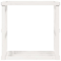 Porte-bûches d’extérieur Blanc 108x52x106 cm Bois massif de pin 