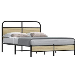 Cadre de lit sans matelas 135x190 cm chêne sonoma 