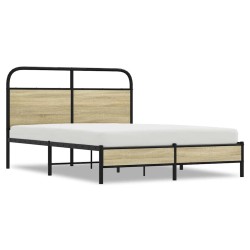 Cadre de lit sans matelas 135x190 cm chêne sonoma 