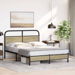 Cadre de lit sans matelas 135x190 cm chêne sonoma 