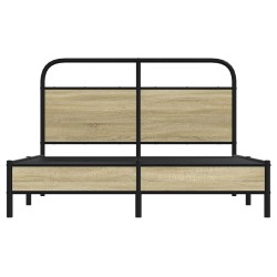 Cadre de lit sans matelas 135x190 cm chêne sonoma 