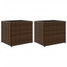 Jardinières 2 pcs marron 36x30x32 cm résine tressée 