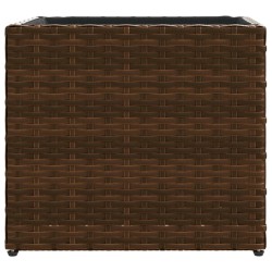 Jardinières 2 pcs marron 36x30x32 cm résine tressée 