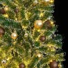 Sapin de Noël artificiel 300 LED&boules&neige floquée 210 cm 