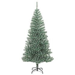 Sapin de Noël artificiel 300 LED&boules&neige floquée 210 cm 