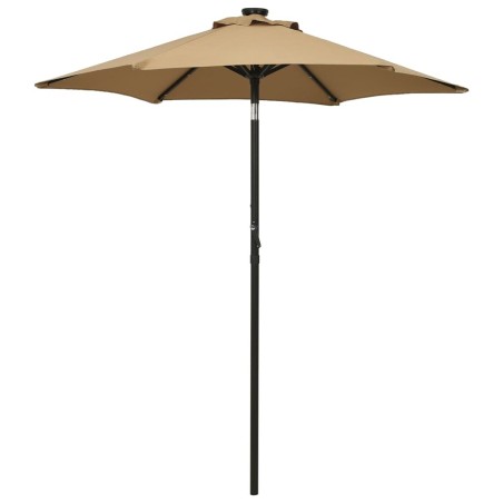 Parasol de jardin avec lumières LED taupe 200x211 cm aluminium 