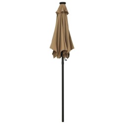 Parasol de jardin avec lumières LED taupe 200x211 cm aluminium 