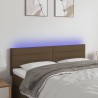 Tête de lit à LED Marron Foncé 144x5x78/88 cm Tissu 