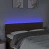 Tête de lit à LED Marron Foncé 144x5x78/88 cm Tissu 