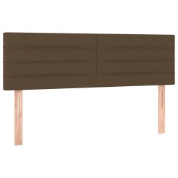 Tête de lit à LED Marron Foncé 144x5x78/88 cm Tissu 