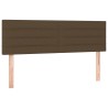 Tête de lit à LED Marron Foncé 144x5x78/88 cm Tissu 