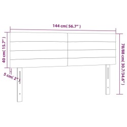 Tête de lit à LED Marron Foncé 144x5x78/88 cm Tissu 