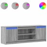 Meuble TV avec LED sonoma gris 139,5x34x50 cm bois d'ingénierie 