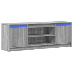 Meuble TV avec LED sonoma gris 139,5x34x50 cm bois d'ingénierie 