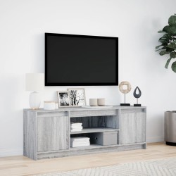 Meuble TV avec LED sonoma gris 139,5x34x50 cm bois d'ingénierie 