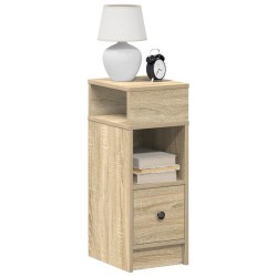 Tables de chevet 2 pcs avec tiroir chêne sonoma 25x31x66 cm 
