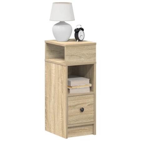 Tables de chevet 2 pcs avec tiroir chêne sonoma 25x31x66 cm 