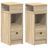 Tables de chevet 2 pcs avec tiroir chêne sonoma 25x31x66 cm 
