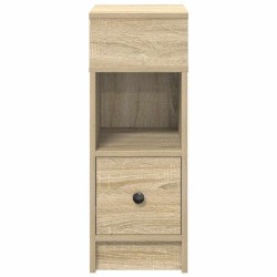 Tables de chevet 2 pcs avec tiroir chêne sonoma 25x31x66 cm 
