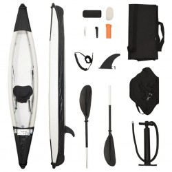 vidaXL Kayak gonflable noir 375x72x31 cm polyester 