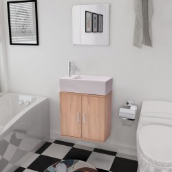 Meubles de salle de bains trois pièces Beige   