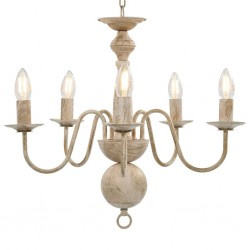 Lustre Blanc antique 5 ampoules E14 