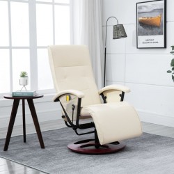 Fauteuil de massage Blanc crème Similicuir  