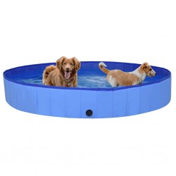 Piscine pliable pour chiens Bleu 200x30 cm PVC 