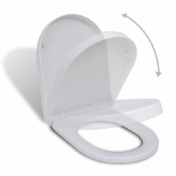 vidaXL Siège de toilette à fermeture en douceur carré Blanc 