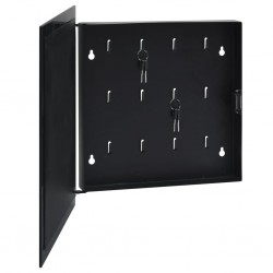 Boîte à clés avec panneau magnétique Noir 35x35x5,5 cm 