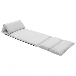 Chaise pliable de sol Gris clair Microfibre 