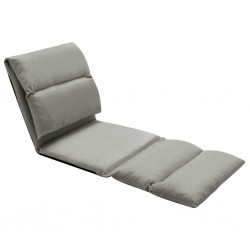 Chaise pliable de sol Gris foncé Microfibre 