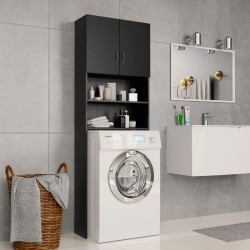 Meuble pour machine à laver Noir 64 x 25,5 x 190 cm Aggloméré  