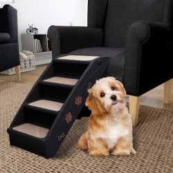 Escaliers pliables pour chiens Noir 62x40x49,5 cm 