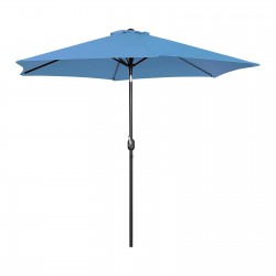 Parasol de terrasse - Bleu - Hexagonal - Ø 300 cm - Inclinable 