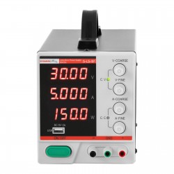 Alimentation de laboratoire - 0 - 30 V - 0 - 5 A CC - 150 W - Écran LED à 4 chiffres - USB 