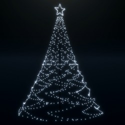 vidaXL Arbre de Noël avec poteau en métal 500 LED blanches froides 3 m 