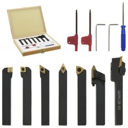 vidaXL Jeu d’outils de tournage indexables 12 pcs 8x8 mm 60 mm 