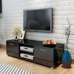 Meuble TV Noir brillant 120 x 40,3 x 34,7 cm 