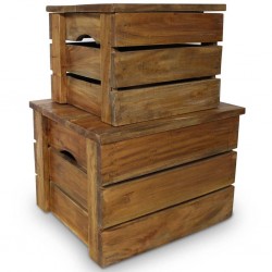 caisse de rangement 2 pcs Bois de récupération massif 