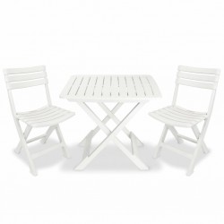 bistro pliable 3 pcs Plastique Blanc 