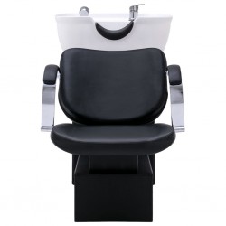 vidaXL Chaise de salon et lavabo Noir et blanc 137x59x82 cm Similicuir 